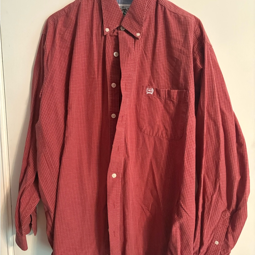 Cinch Men's Red Plaid Button-Down Shirt
